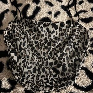 Leopard Print Crop Top - Neutral Animal Print